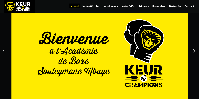 Carroussel pour la page d'accueil du site Keur of Champions
